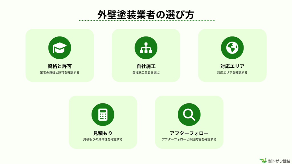外壁塗装業者の選び方